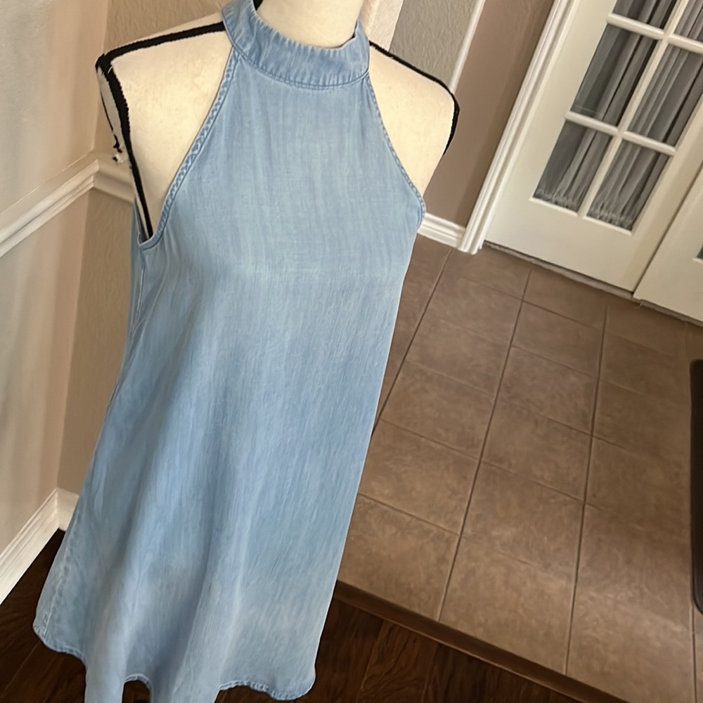 Anthropologie, Cloth and Stone chambray halter denim jean dress Size XS - Picture 4 of 17